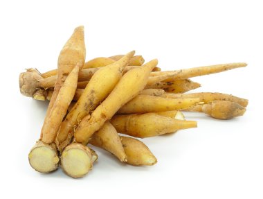 Beyaz arka plan üzerinde izole taze galingale