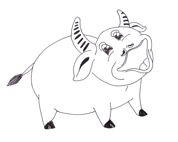 Caricature d'une vache heureuse — Photo