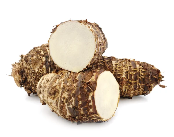 Raíces de taro en blanco — Foto de Stock