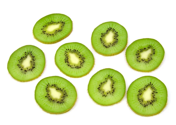 Indah kiwi slice terisolasi pada latar belakang putih — Stok Foto