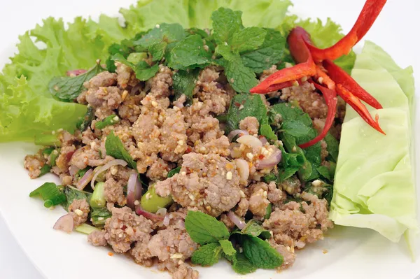 Thailändischer würziger Hackfleischsalat — Stockfoto