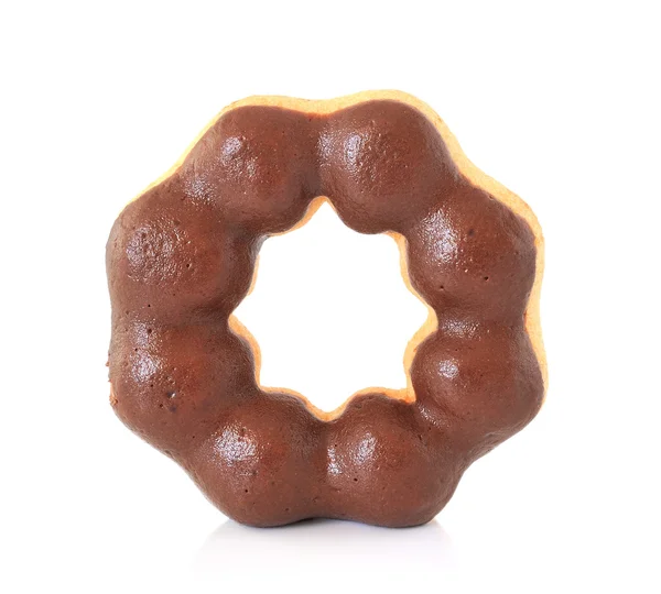 Juicy doughnut with chocolate glacing isolated on white backgrou — Stock Photo, Image