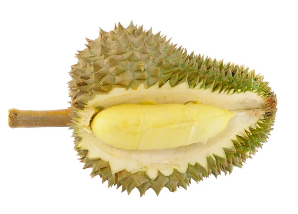 Król owoców, durian izolowany na białym tle — Zdjęcie stockowe