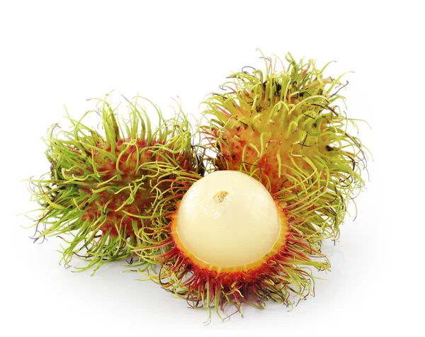 Il Rambutan è un frutto con guscio rosso dolce — Foto Stock
