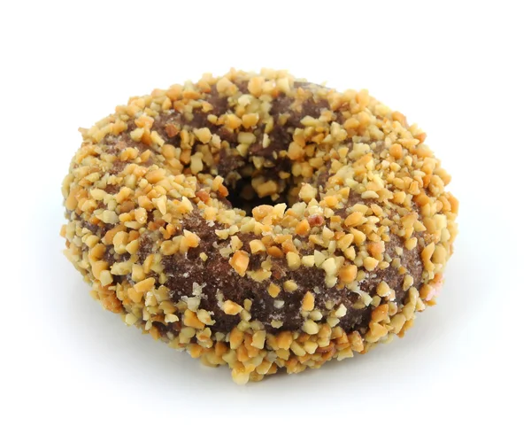 Donut de chocolate aislado sobre fondo blanco — Foto de Stock