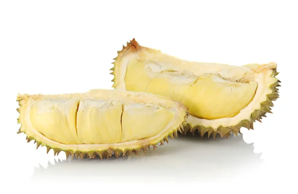 Meyve kralı, durian beyaz arka planda izole edilmiş. — Stok fotoğraf