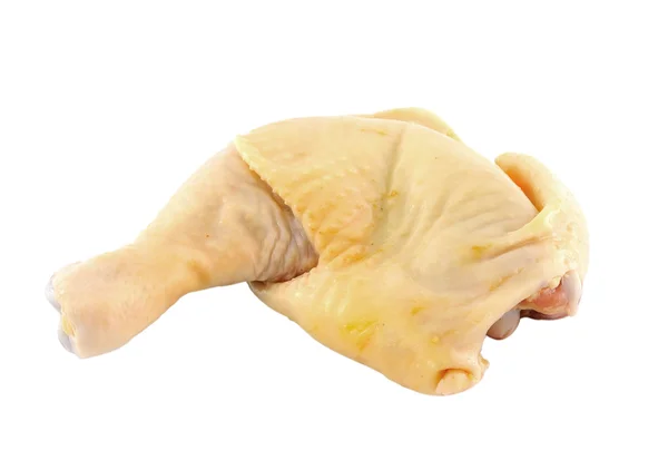 Jambe de poulet sur fond blanc . — Photo