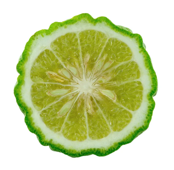 Kaffir lime slice on white background — Stock Photo, Image