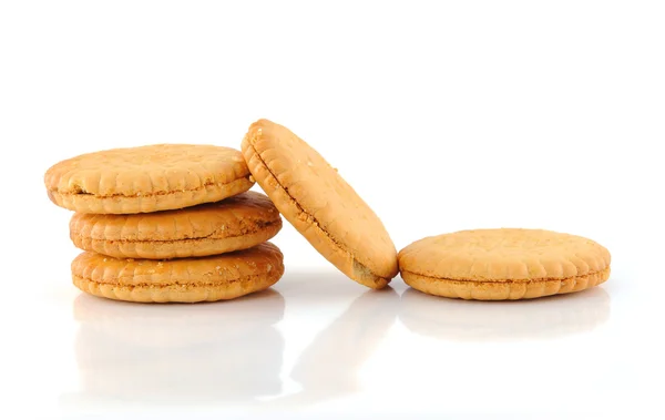 De cookies op witte achtergrond — Stockfoto