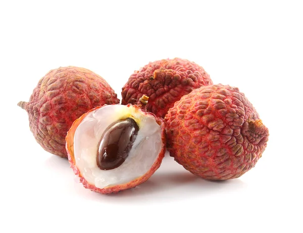 Litchi aislado sobre fondo blanco —  Fotos de Stock