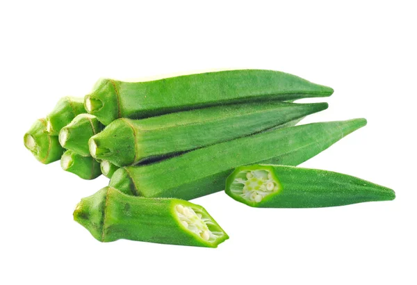 흰색 바탕에 okras — 스톡 사진