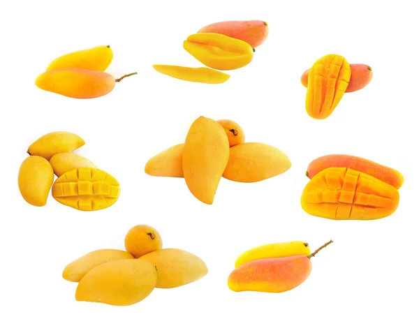 Žluté mango izolované na bílém pozadí — Stock fotografie