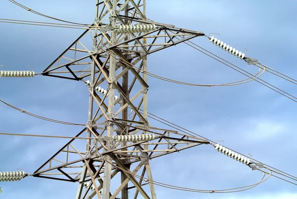 High voltage transmission power line — Stock Photo, Image