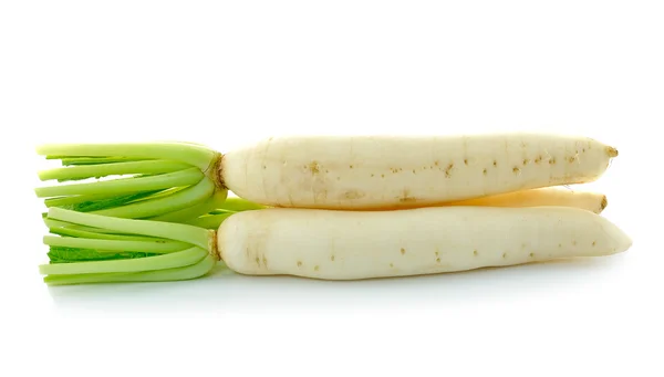 Daikon radishes isolated on white background — Stock Photo, Image