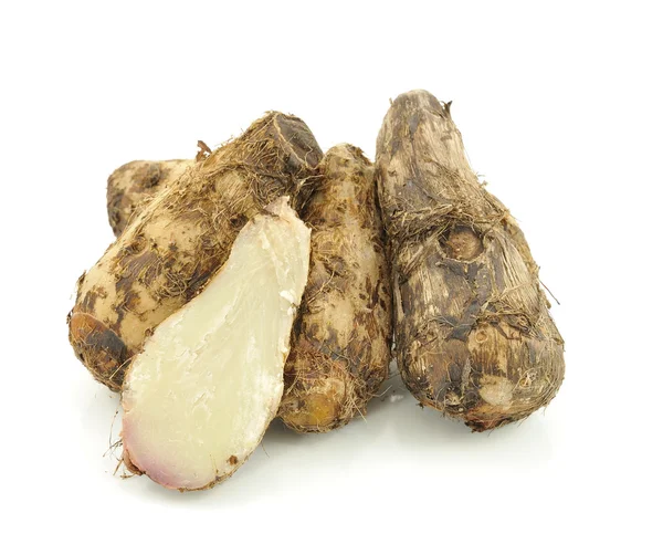 Taro roots on white — Stock Photo, Image