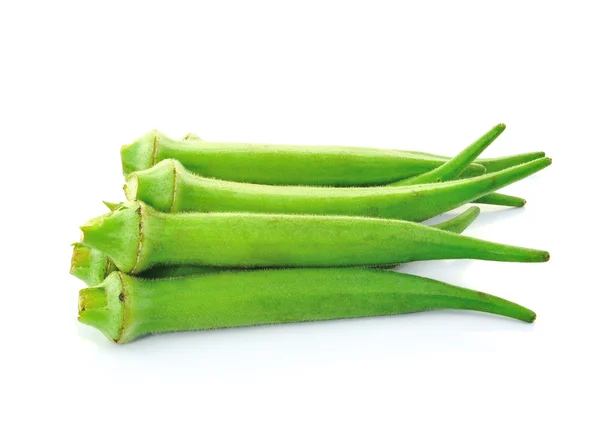 Okra em fundo branco — Fotografia de Stock