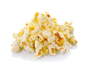 Beyaz arka plan üzerinde izole pop corn