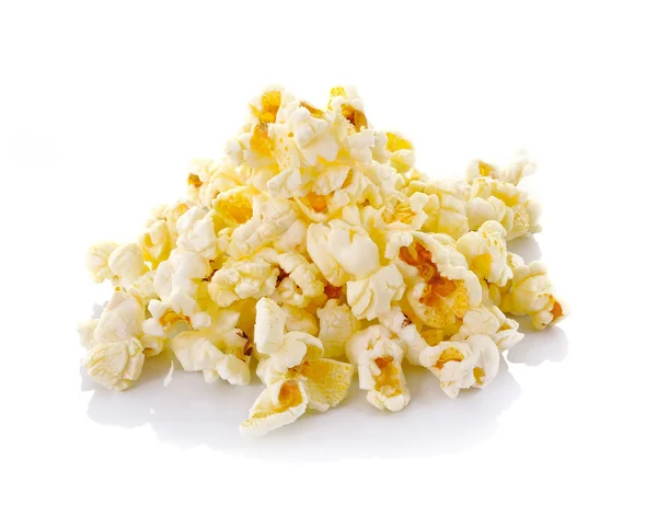 Popcorn isoliert auf weißem Hintergrund — Stockfoto