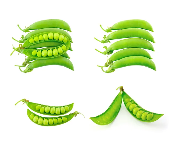 Fresh green peas isolated on a white background — Stock Photo, Image