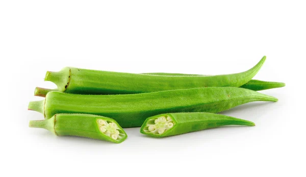 Okras op witte achtergrond — Stockfoto