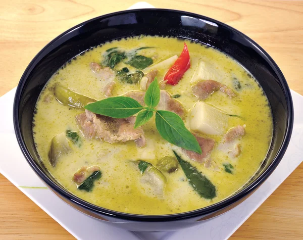 Green pork Curry , Thai cuisine — Stock Photo, Image