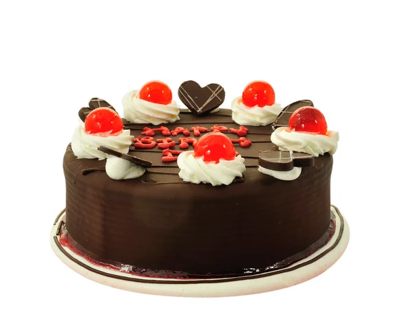Chocolate cake isolated on white background — Stock Photo, Image