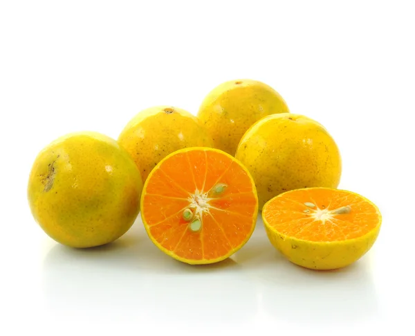 Orange fruit slice isolated on white background. — Stock Photo, Image