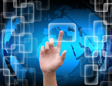 el düğmeye bir dokunmatik ekran arayüzü