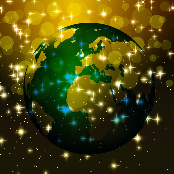 हमारे ग्रह पर नए साल का पृथ्वी प्रतीक। हैप्पी न्यू ईयर एंड एम — स्टॉक फ़ोटो, इमेज