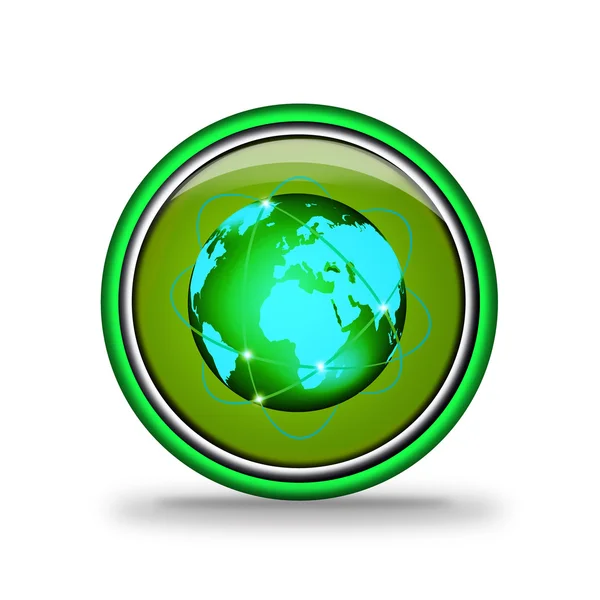 Green shiny button with elements, design for website. — Stock Photo, Image