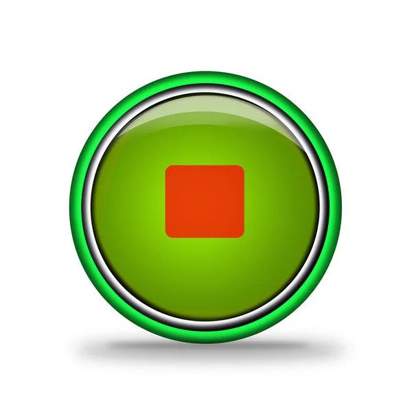 Groene glanzende knop met elementen, ontwerp voor website. — Stockfoto