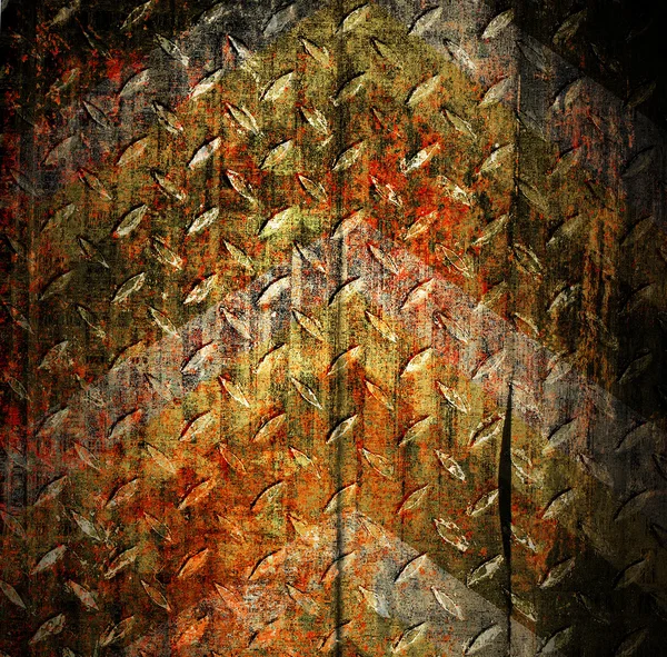 Textura Grunge Rusty placa de piso de acero para fondo —  Fotos de Stock