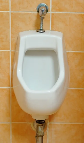 Öffentliches Urinal über geflieste Wand — Stockfoto