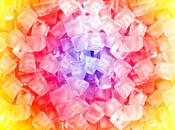 Yellow red white ice cubes — Stock Photo, Image