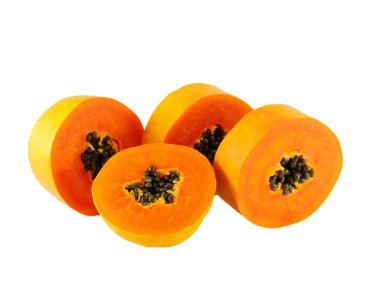 Beyaz arkaplanda papaya