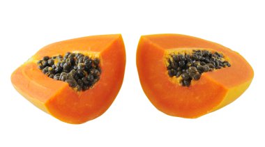 Beyaz arkaplanda papaya