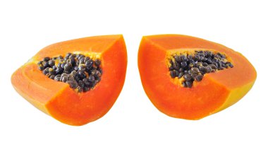Beyaz arkaplanda papaya