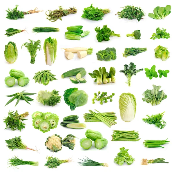 Vegetables collection isolated on white background — Stock Photo, Image