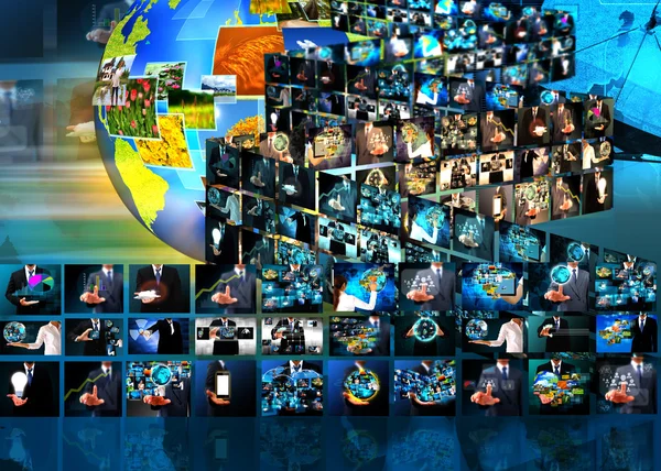 Televíziós és internetes termelési .technology és üzleti konc — Stock Fotó