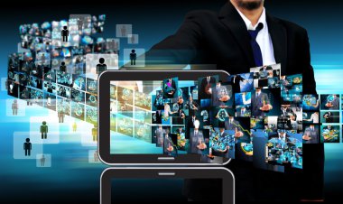işadamı kişi televizyon ve internet üretim .technolo