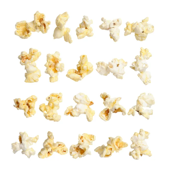 Popcorn-Sammlung isoliert auf weißem Hintergrund — Stockfoto