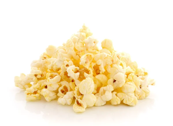 Popcorn isoliert auf weißem Hintergrund — Stockfoto