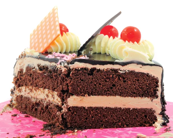 Pedaço de bolo de chocolate — Fotografia de Stock