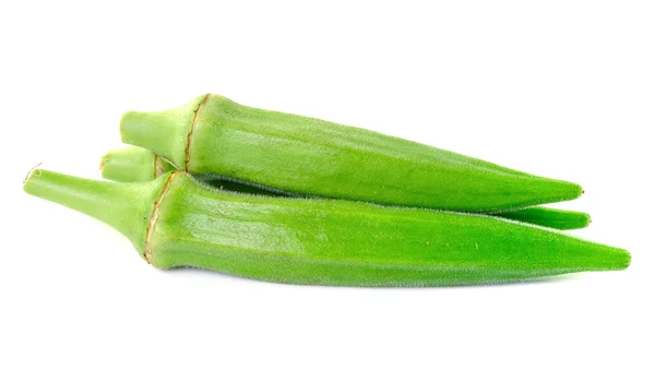 Okra em fundo branco — Fotografia de Stock