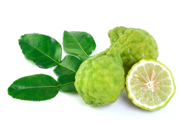 Kaffir lime on white background — Stock Photo, Image