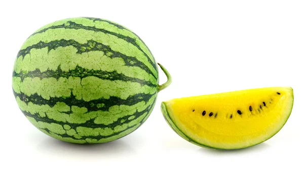 Yellow water melon on white background — Stock Photo, Image