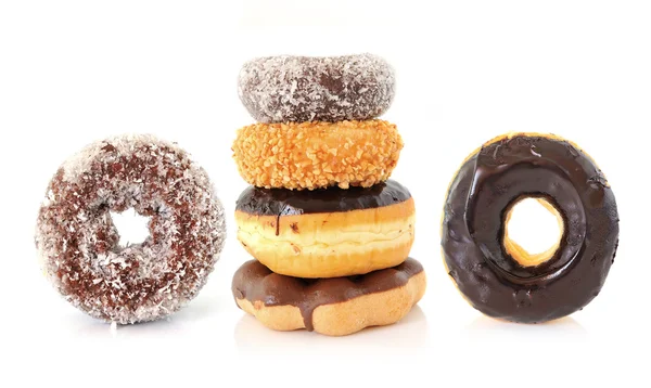 Donuts isolated on white background — Stock Photo, Image
