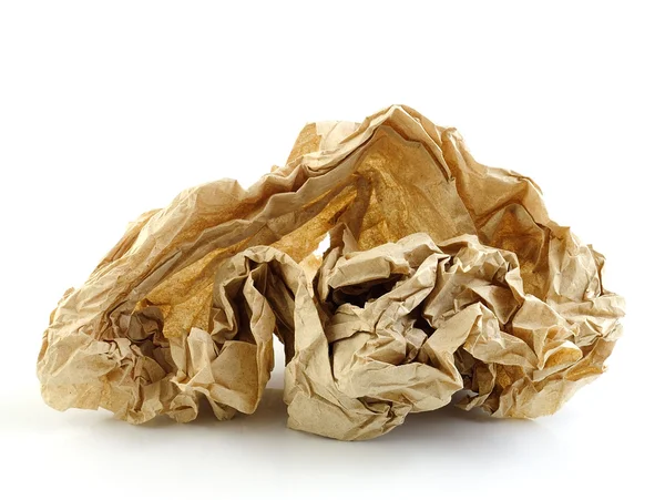 Crumpled paper on white background — Stock Photo, Image