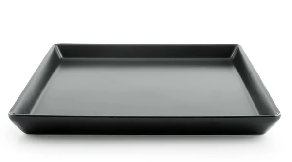 Placa preta isolada sobre fundo branco — Fotografia de Stock