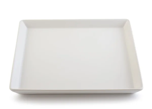 Placa blanca sobre fondo blanco — Foto de Stock